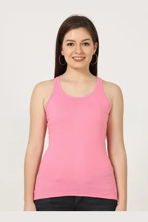 Fleximaa Women Solid Pure Cotton Tank Top