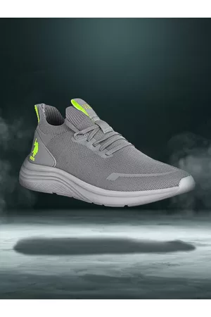U.S. Polo Assn. Men Grey Textile Walking Shoes