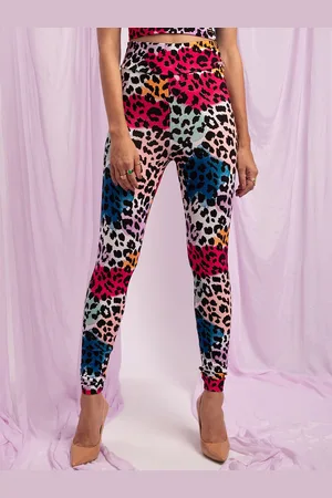KENDALL + KYLIE Women Pink & Blue Printed Ankle-Length Leggings