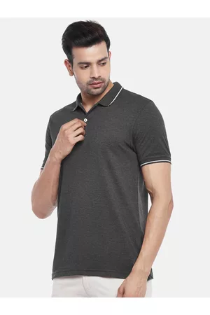 Pantaloons Men Grey Polo Collar T-shirt