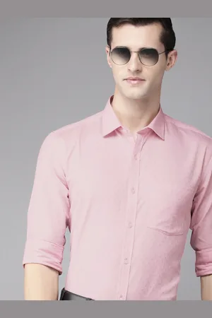 Park Avenue Men Pink Self Design Slim Fit Pure Cotton Formal Shirt