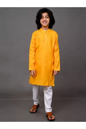 VESHAM Boys Yellow Kurta with Pyjama