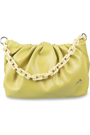 Metro Yellow Solid PU Structured Hand Bag