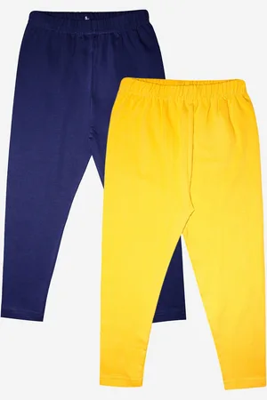 KiddoPanti Girls Pack Of 2 Solid Ankle Length Leggings