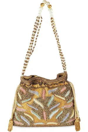 Metro Gold-Toned Embellished Handheld Bag
