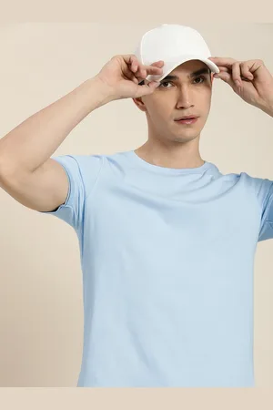 Invictus Men Blue Pure Cotton Slim Fit T-shirt