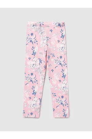 Max Collection Girls Pink Floral Printed Ankle-Length Leggings