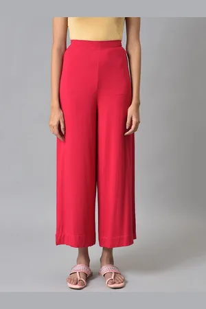 Elleven Women Pink Solid Knitted Palazzos
