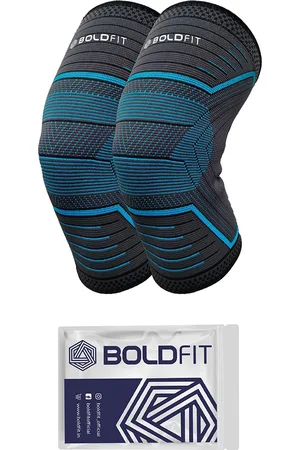 BOLDFIT Blue & Black Nylon Gym Knee Cap