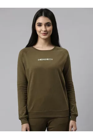 ENAMORA Women Printed Cotton Basic Sweatshirt