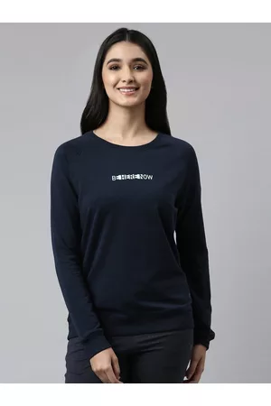 ENAMORA Women Crew Neck Stretch Cotton Basic Sweatshirt