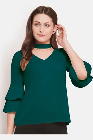 Martini Women Turquoise Green Solid Top
