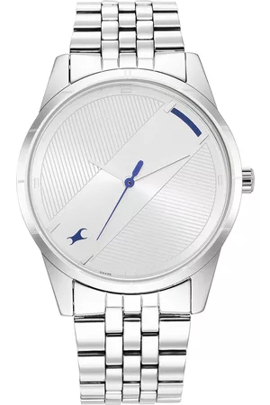 Fastrack Men Silver-Toned Brass Dial & Bracelet Style Straps Analogue Watch 3277SM01