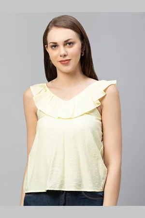 Globus Yellow Ruffles Top