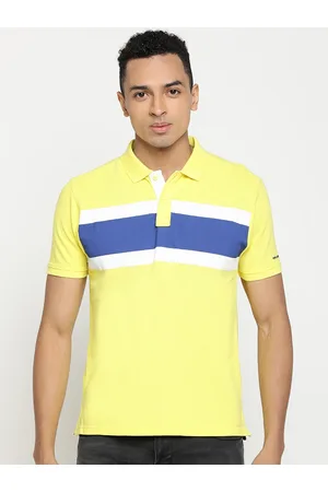 Pepe Jeans Men Yellow Solid Polo Collar T-shirt