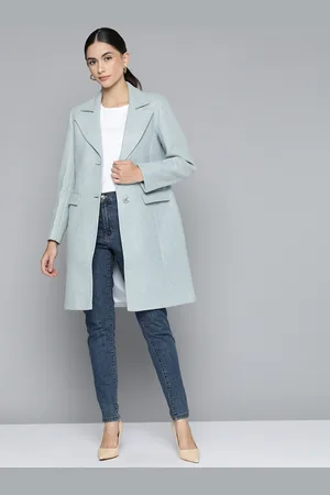 Chemistry Women Blue Solid OverCoat