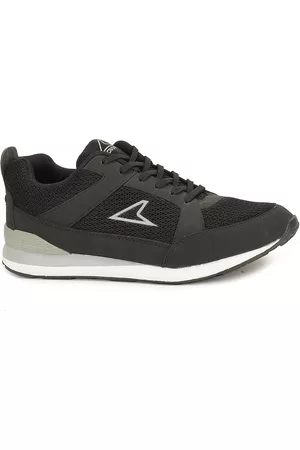 POWER Men Black Mesh Running Non-Marking Shoes