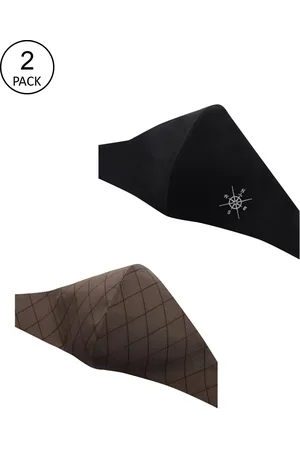 Masq Men Pack Of 2 Black & Brown Printed 3-Ply Pure Cotton Protective Outdoor Masks