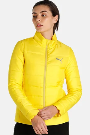 Puma PackLITE Grey & Yellow Nylon Slim Fit Quilted Jacket