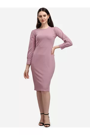 PURVAJA Women Mauve Solid Bodycon Dress