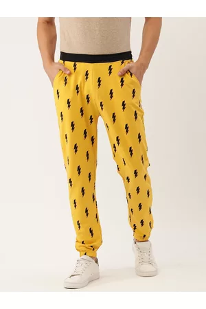 Forever 21 Men Yellow Conversational Printed Joggers