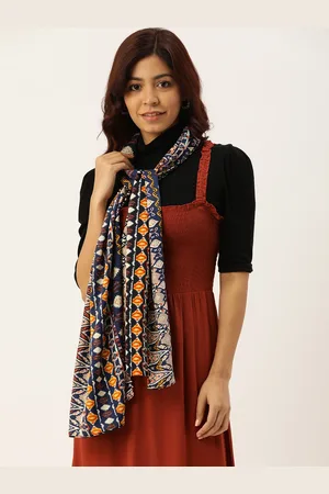 DressBerry Women Blue & Multicoloured Printed Scarf