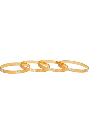 Shivansh Set Of 4 Gold-Plated & Textured Bangles