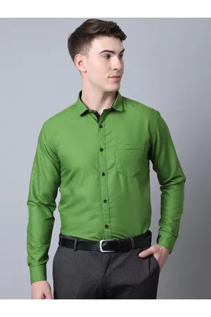Majestic Men Green Slim Fit Formal Shirt