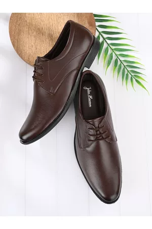 John Karsun Men Brown Solid Formal Derbys