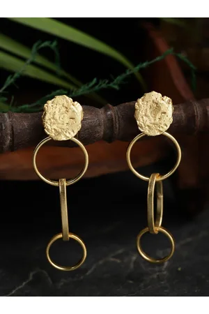 Berserk Gold-Toned Contemporary Drop Earrings