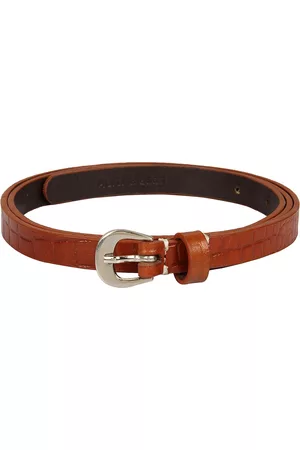 Aditi Wasan Women Tan Brown Leather Textured Belt