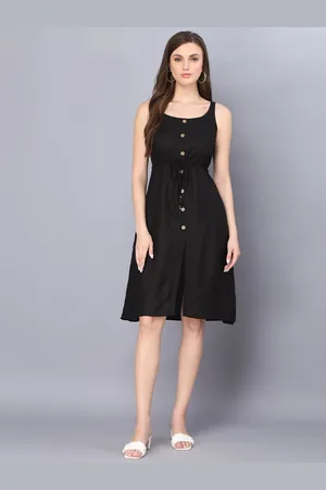 God Bless Women Black A-Line Dress