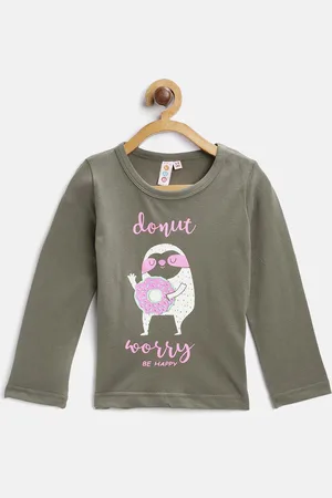 Kids On Board Olive Green Regular Top
