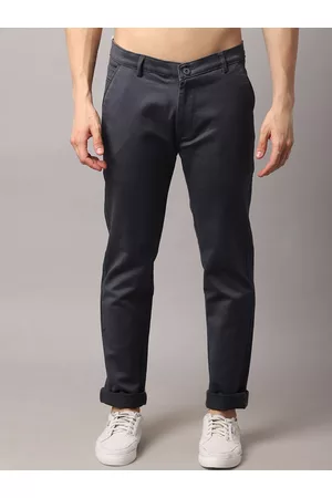 Rodamo Men Grey Slim Fit Chinos Trousers