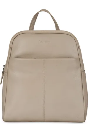 MAI SOLI Women Beige Solid Leather Backpack