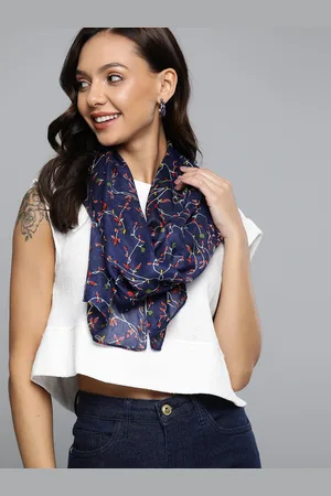 Mast & Harbour Women Navy Blue Floral Print Scarf
