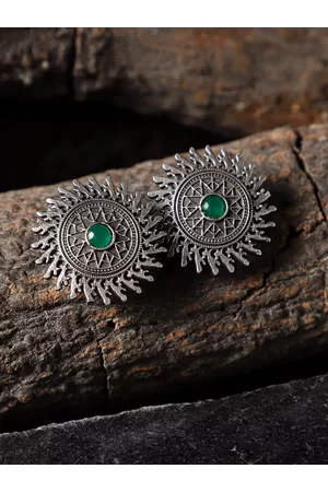 Veni Women Silver-Toned Contemporary Studs Earrings