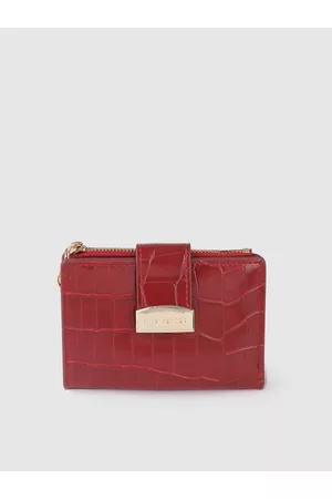 Lino Perros Women Red Animal Printed PU Zip Around Wallet