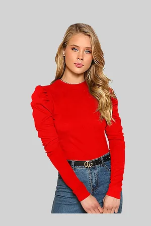 LONDON BELLY Women Red Solid Top