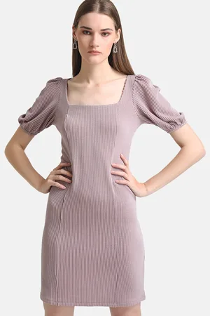 Kazo Mauve Striped Sheath Dress