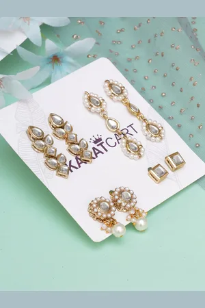 karatcart Women Set of 4 Gold Plated Classic Earrings