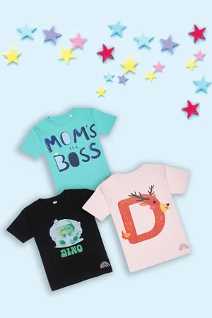 Tossido Kids Pack Of 3 Cotton Printed T-shirt