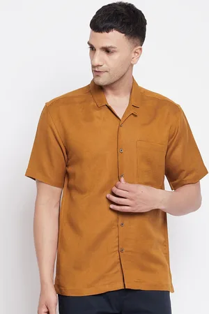 Even Men Brown Slim Fit Casual Shirt
