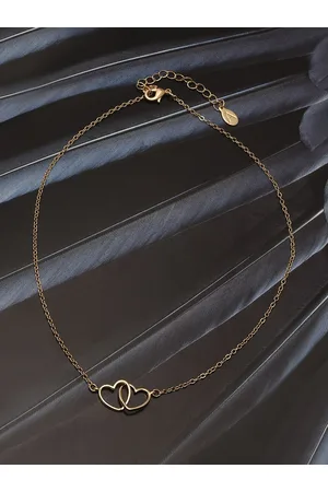 Accessorize Women Linked Hearts Necklace