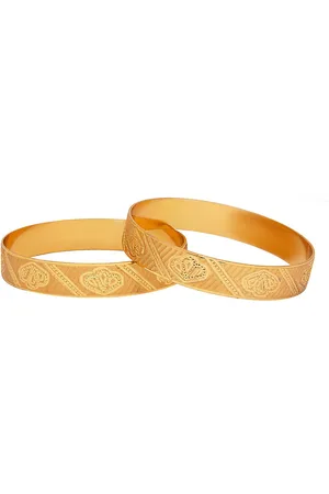 Shivansh Set Of 2 Gold-Plated & Textured Bangles