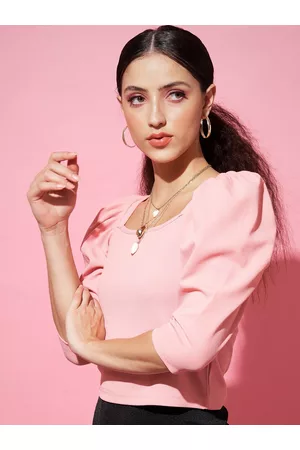 The Dry State Women Puff Sleeves Crop Top