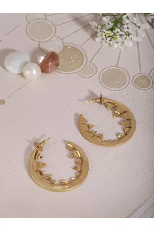 Berserk Gold-Toned Contemporary Hoop Earrings