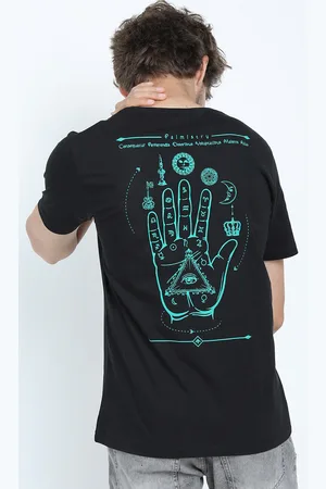 LocoMotive Men Black Printed Slim Fit Cotton T-shirt