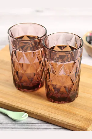 Krsnaa Mehta Set Of 2 Rose Gold-Toned Textured Water Glasses