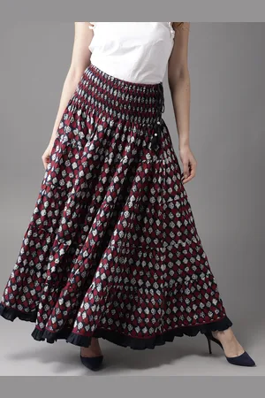 HERE&NOW Blooming Beauty Tiered Maxi Pure Cotton Skirt